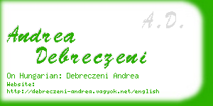 andrea debreczeni business card